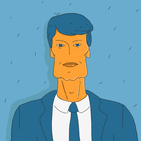 Vektor Illustration Porträt Doodle Mann im Anzug — Stockvektor