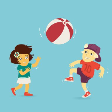 Erkek ve Kız Top Oynuyor