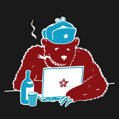 Rus Hacker vektör karakter karikatür
