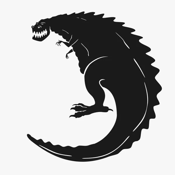 Bir dinozor canavar vektör çizim — Stok Vektör