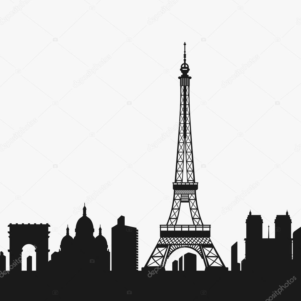 Vector Silhouette of the Eiffel Tower