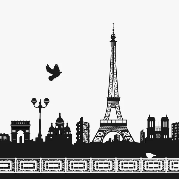 Silueta vectorial de la Torre Eiffel — Vector de stock