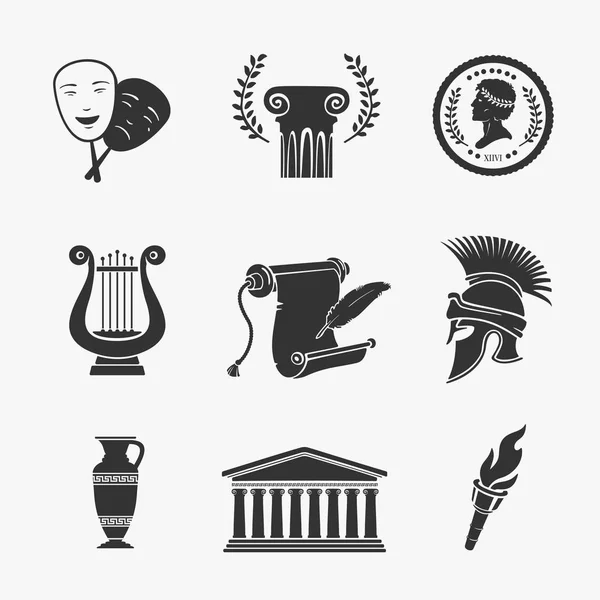 Set Symbol Griechenland Vektor Illustration — Stockvektor
