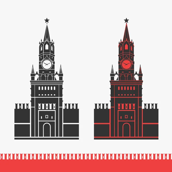 Reloj del Kremlin Chimes Moscú Símbolo — Vector de stock