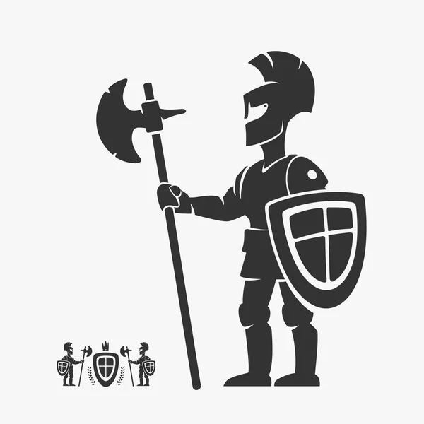 Knight Guardian heraldiek Vector teken — Stockvector
