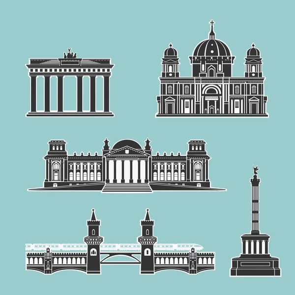 Monumentos históricos alemanes de arquitectura — Vector de stock