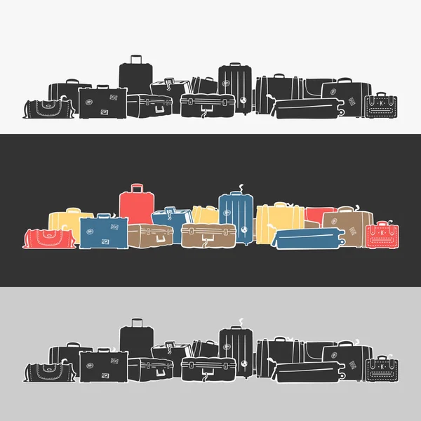 Valises et sacs à bagages pour passagers — Image vectorielle