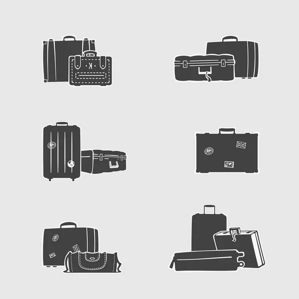 Набір валіз і сумки — стоковий вектор