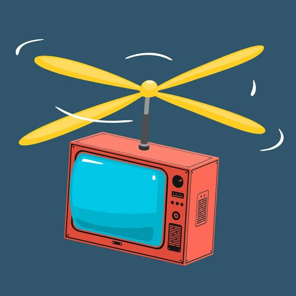 Illustration Tv med Propeller — Stock vektor