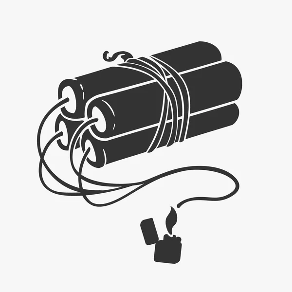 Symbole de dynamite et briquet — Image vectorielle