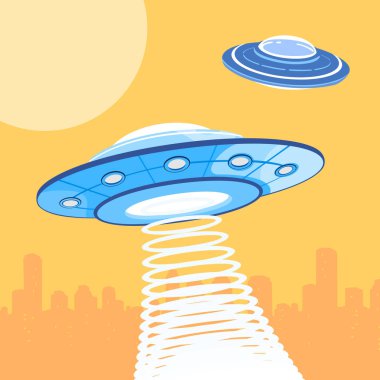 Bir şehir saldıran Ufo