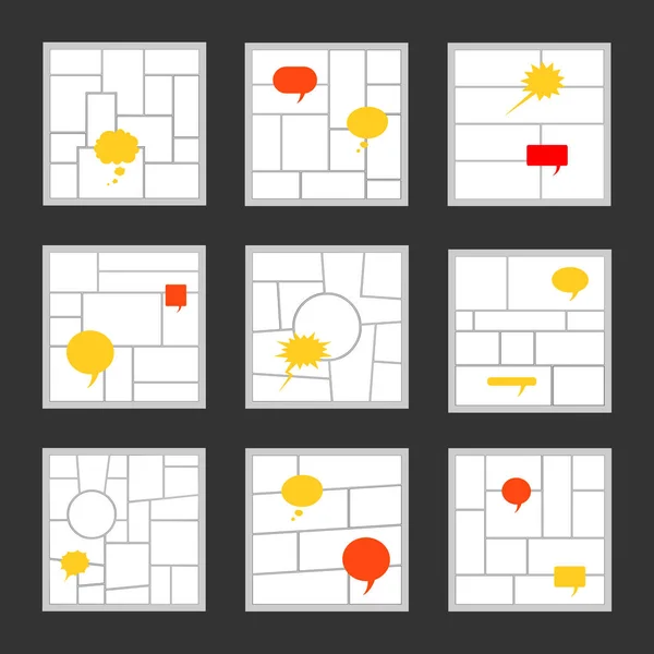 Conjunto de Layout de páginas em quadrinhos — Vetor de Stock