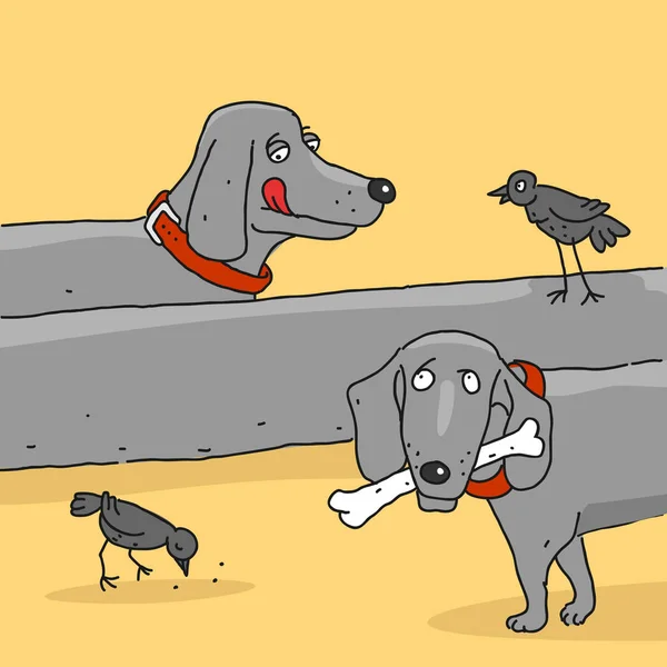 Köpek Dachshund karikatür — Stok Vektör