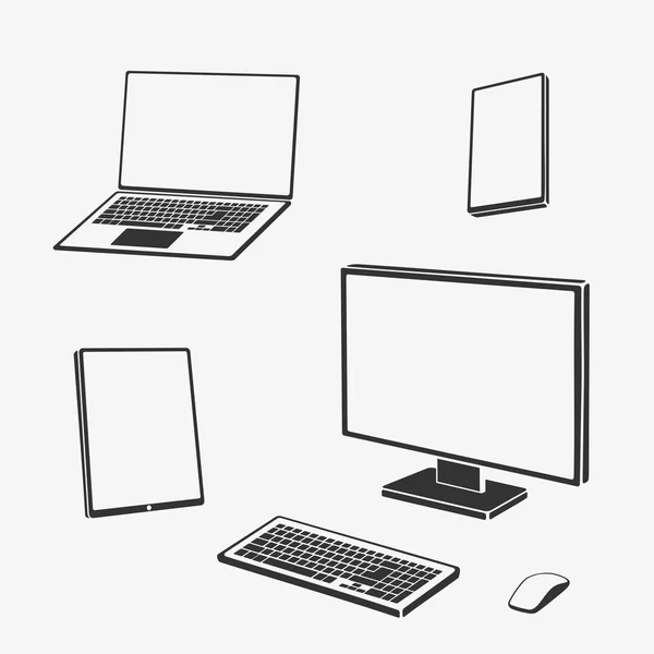 Zestaw symboli komputer technika — Wektor stockowy