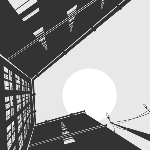 Arquitectura superior en perspectiva — Vector de stock