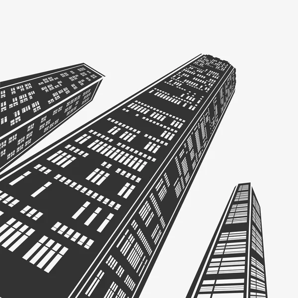 Top Architecture Skyscraper en perspective — Image vectorielle