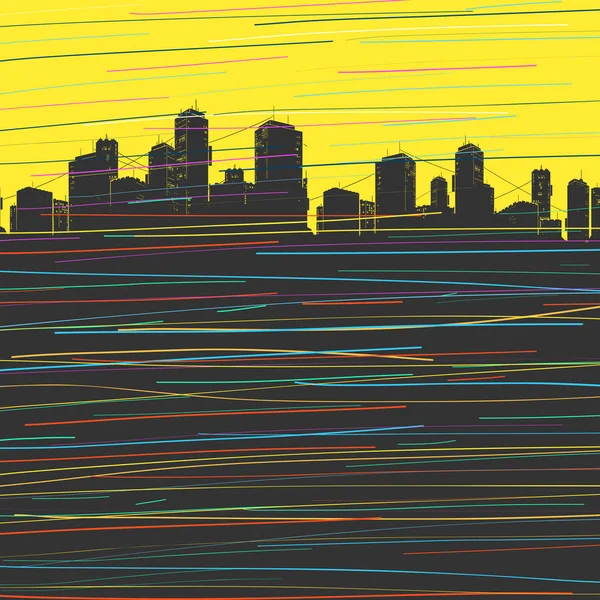 Panorama urbain et effet de mouvement — Image vectorielle