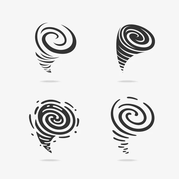 Set di simboli del vento Uragano — Vettoriale Stock