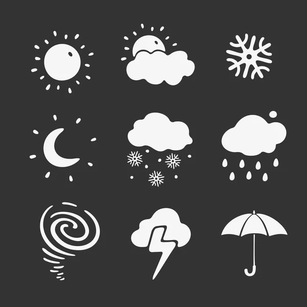 Ensemble de symboles Prévisions météorologiques — Image vectorielle