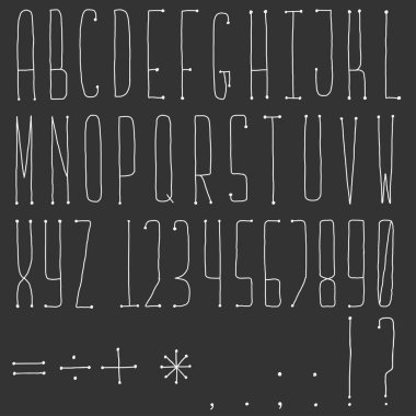 Vektör Latince karikatür Doodle alfabesi