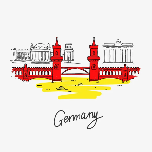 Monumentos históricos alemanes de arquitectura — Vector de stock