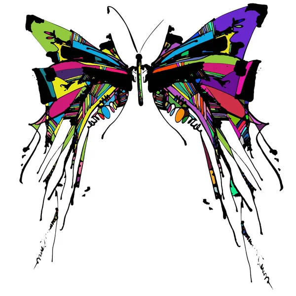 Papillon dessiné à la main — Image vectorielle