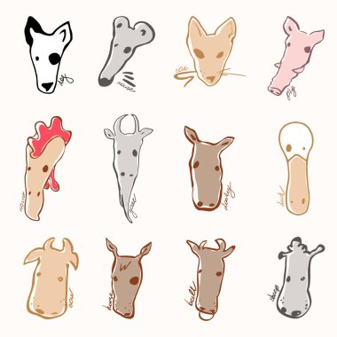 vektör handdrawn Icon set