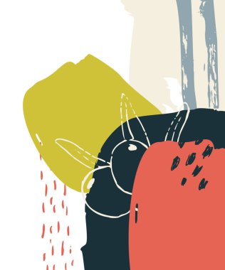 Vektör evrensel soyut kart. El çizimi dokular