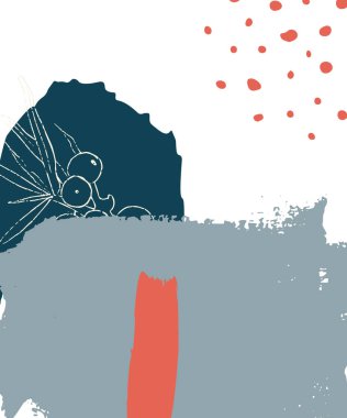 Vektör evrensel soyut kart. El çizimi dokular