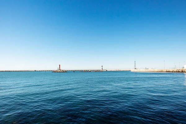 Black sea to the lighthouse — Stock Photo, Image
