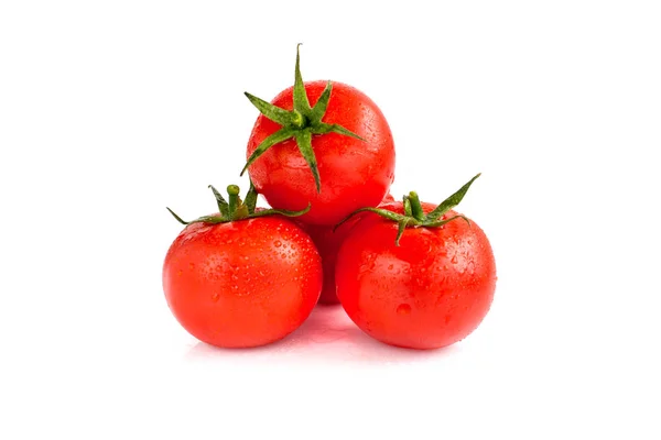 Tres tomates aislados en blanco — Foto de Stock