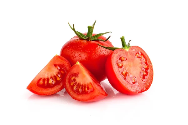 Tomate aislado sobre blanco. Con camino de recorte . — Foto de Stock