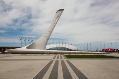 18 Haziran 2017, Sochi, Rusya Federasyonu. Meşale Olimpiyat Parkı Olympic Flame.