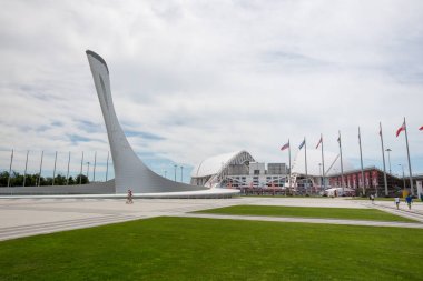 18 Haziran 2017, Sochi, Rusya Federasyonu. Meşale Olimpiyat Parkı Olympic Flame.