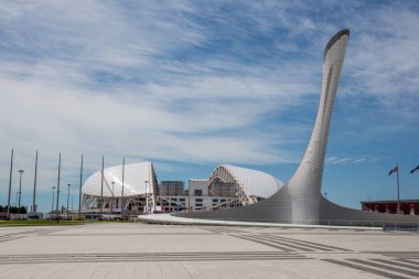 18 Haziran 2017, Sochi, Rusya Federasyonu. Meşale Olimpiyat Parkı Olympic Flame.