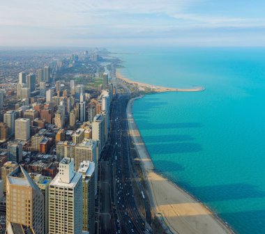 Chicago şehir ve Michigan Gölü, Chicago, Illinois, ABD