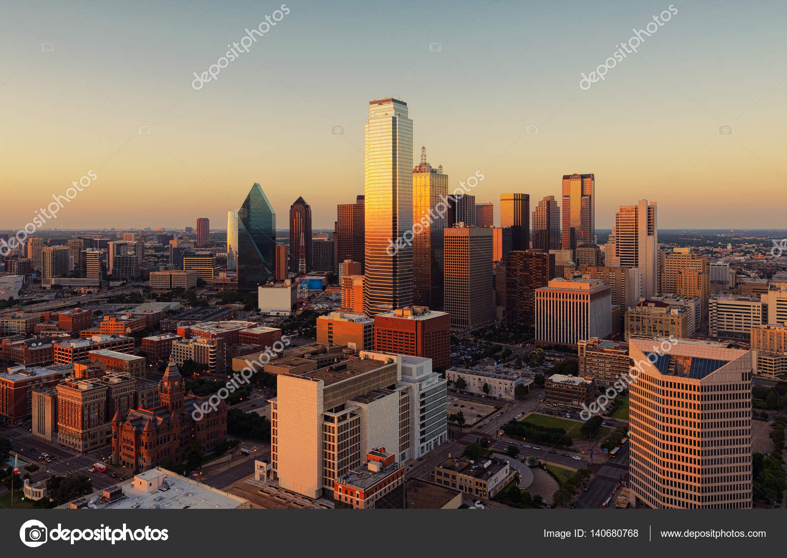 Dallas, Texas cityscape at sunset, USA Stock Photo by ©tampatrahotmail