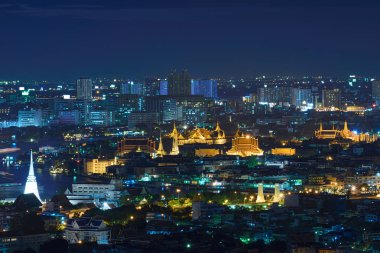 Emerald Buddha ve Grand Palace, gece, Bangkok Tapınağı,
