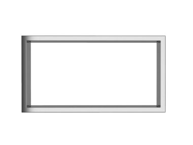 Beyaz arka plan üzerinde 3d renderi izole paslanmaz resim çerçevesi