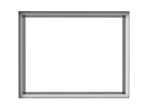 Edelstahl-Bilderrahmen isoliert auf weißem Hintergrund, 3D-Renderi — Stockfoto