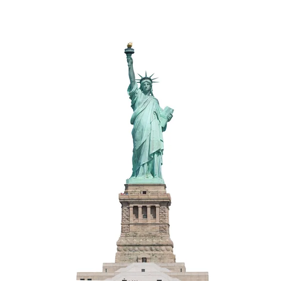 Statue of Liberty isolated on white background in New York City, — Stock Photo, Image