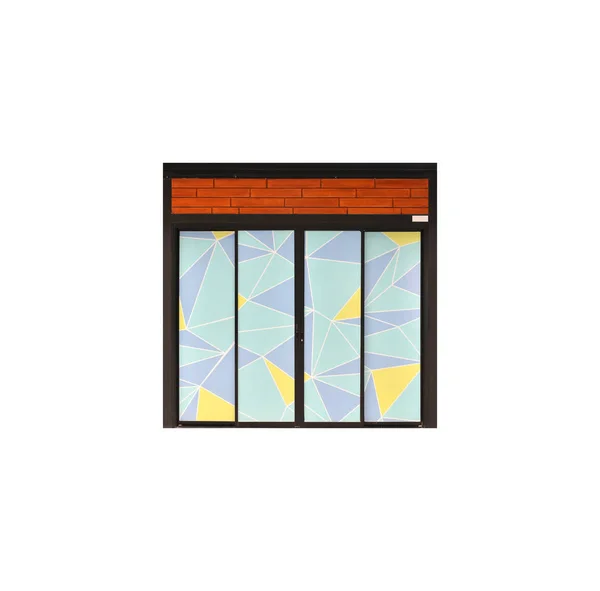 Kolorowe sklep z graficzny tekstury, mini sklep drzwi — Zdjęcie stockowe