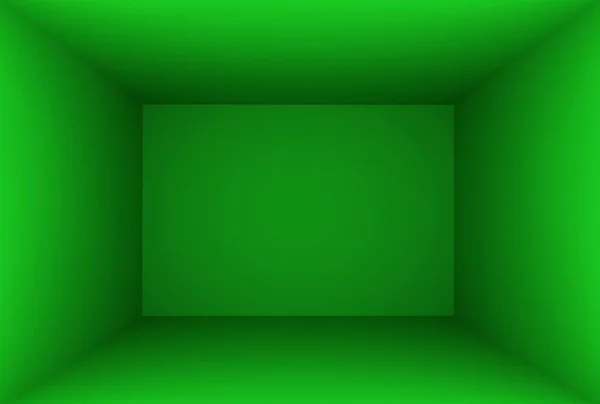 3D แสดงห้องว่างสีเขียว, ภาพวาด — ภาพถ่ายสต็อก