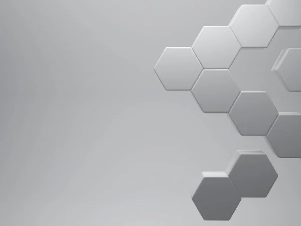 Hexagon 3d abstract, grey background, rendering illustration — Stock Photo, Image