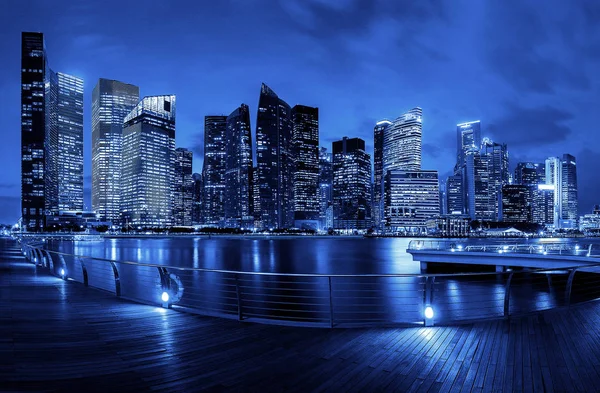 Skyscrapers in Singapore at night, Skyline
