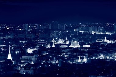 Emerald Buddha ve Grand Palace, gece, Bangkok Tapınağı,