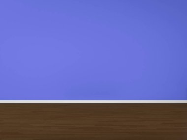 3D render duvar ve ahşap zemin illüstrasyon iç, sahte