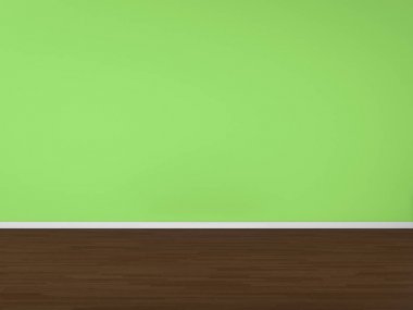 3D render duvar ve ahşap zemin illüstrasyon iç, sahte