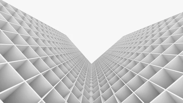 3D Renderização edifício abstrato isolado no fundo branco — Fotografia de Stock