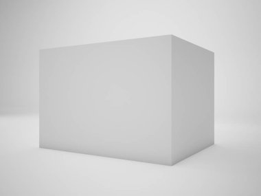 Beyaz arka plan üzerinde illüstrasyon izole 3d işleme beyaz kutu